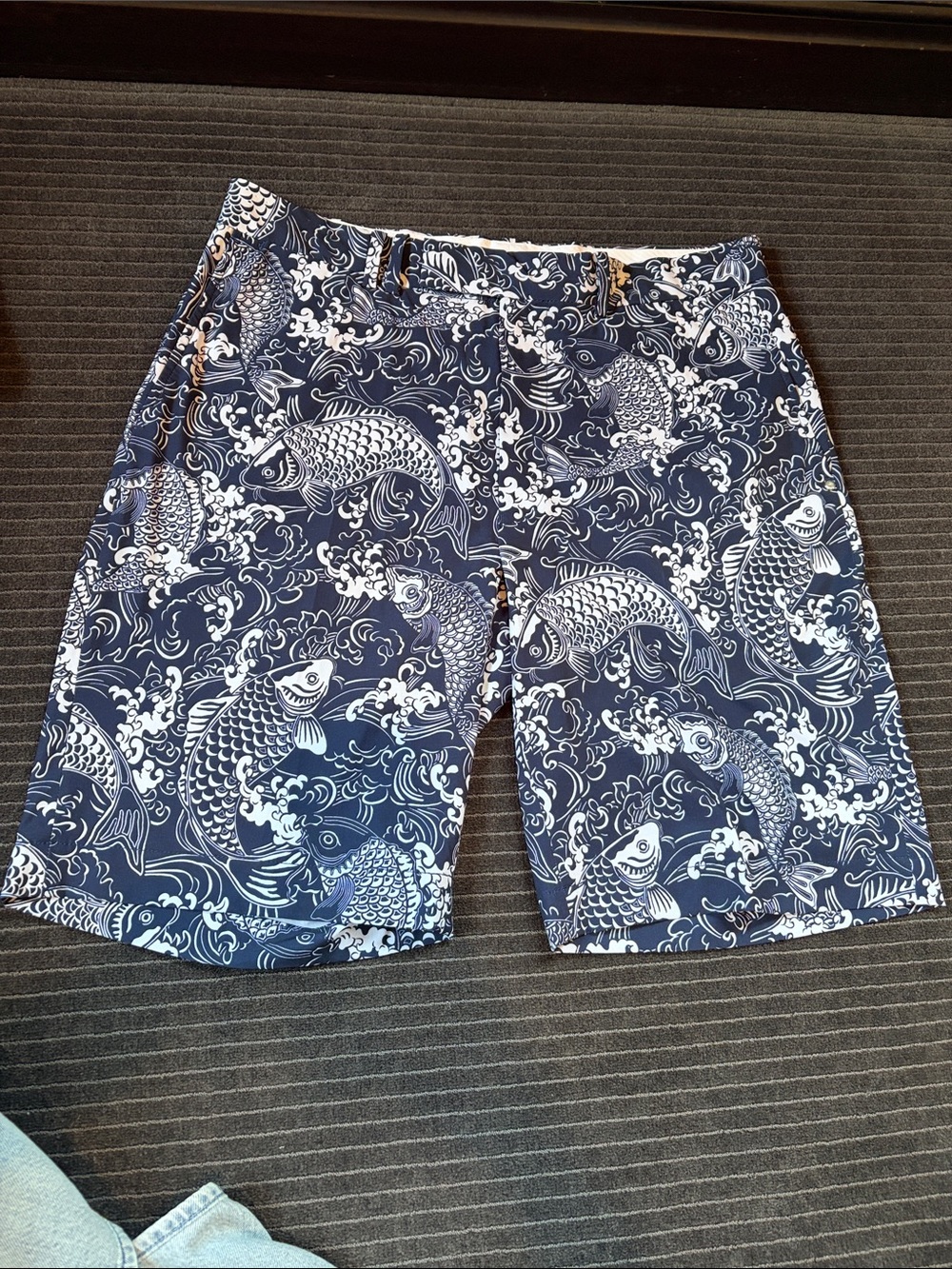 Ralph Lauren RLX Men's Navy Koi Print golf Shorts